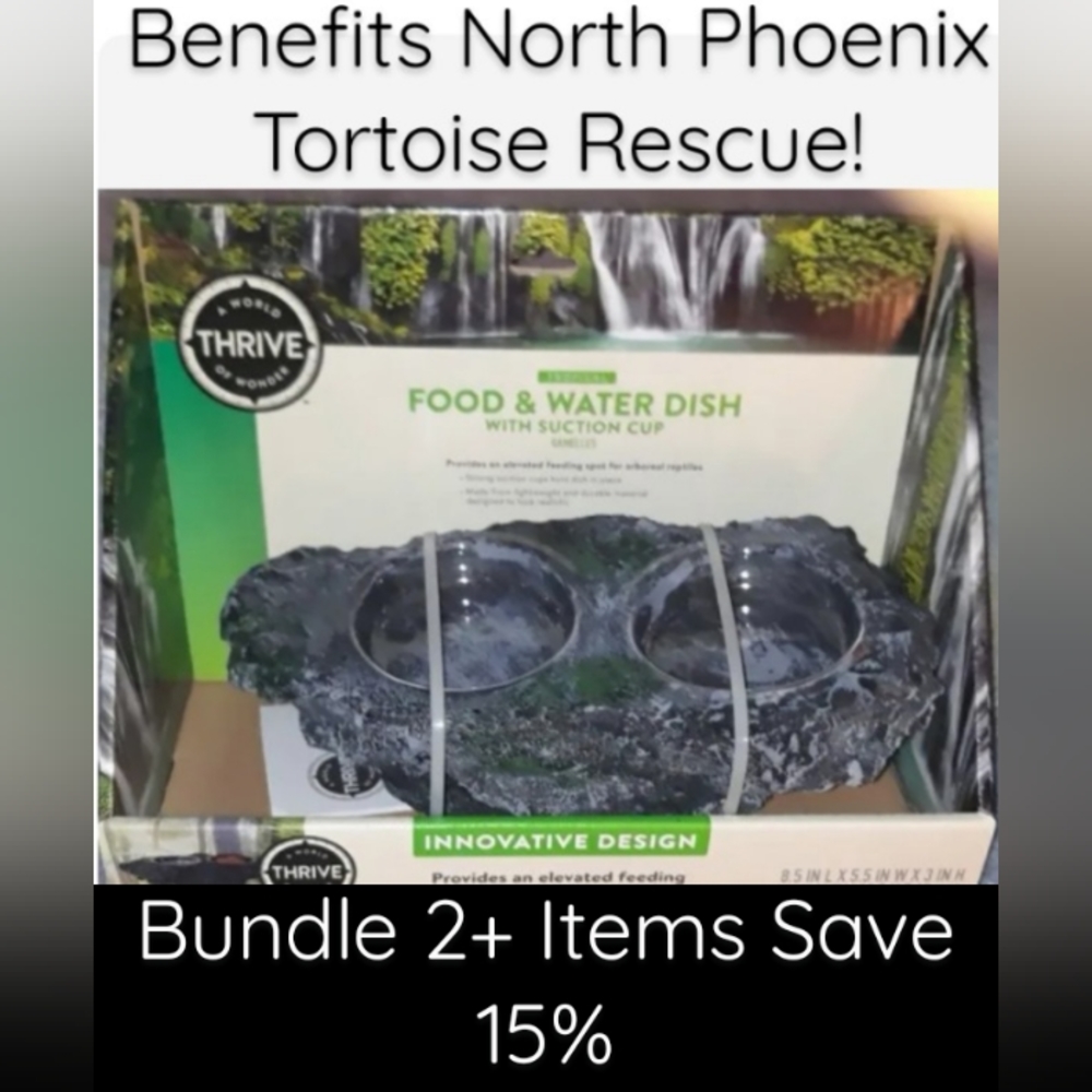 New! THRIVE Tropical Food & Water Dish with Suction Cups.